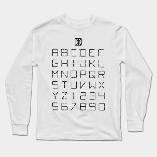 Font of Characters Vintage Patent Hand Drawing Long Sleeve T-Shirt